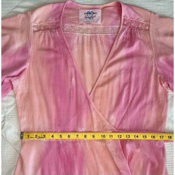 Johnny Was x Amanda Bond Pink Ombre SizeL Handmade in Malibu Boho Flutter Sleeve - Picture 14 of 16